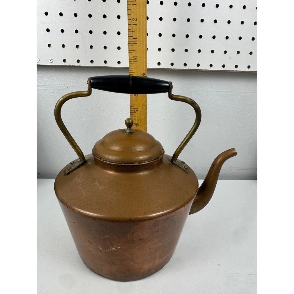 Vtg Taurus Portugal Copper Tea Kettle‎ Pot Rustic Farmhouse Cottagecore